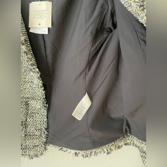 Kate Spade Party Tweed Metallic Sparkle Blazer Jacket Open Front Size 4 New Tags - Picture 8 of 11